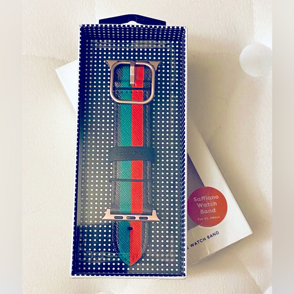 NEW Casetify Chic Stripe Apple Watch Strap Saffiano Watch Band 42mm & 44mm